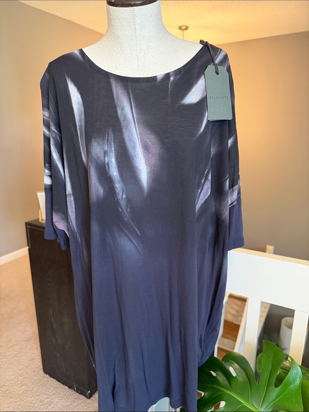All Saints Feather Print Oversized Dolman Sleeve Tee